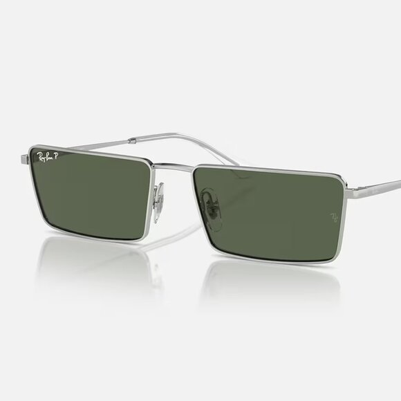 Ray-Ban Emy Bio-Based – Polished Silver Frame, Dark Lenses - Picture 1 of 8